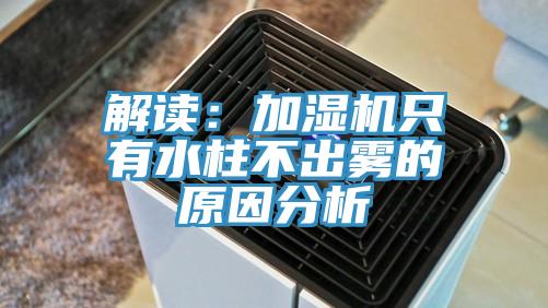 解讀：加濕機隻有水柱不出霧的原因分析