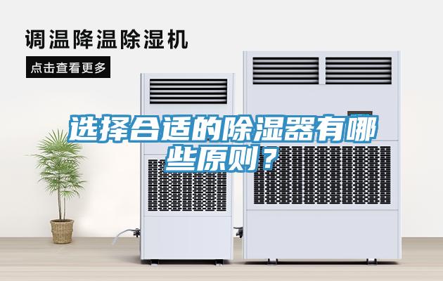選擇合適的除濕器有哪些原則？