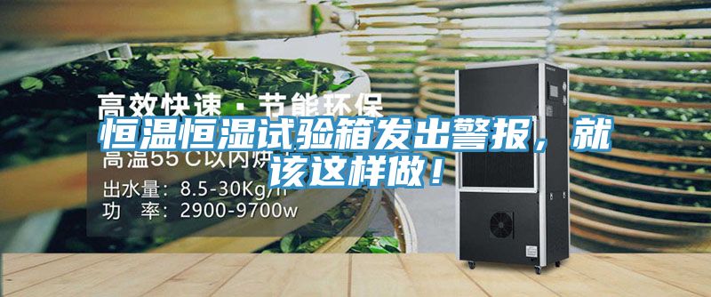 恒溫恒濕試驗箱發出警報，就該這樣做！