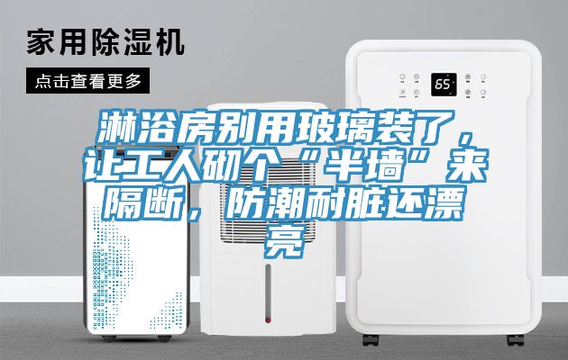 淋浴房別用玻璃裝了，讓工人砌個“半牆”來隔斷，防潮耐髒還漂亮